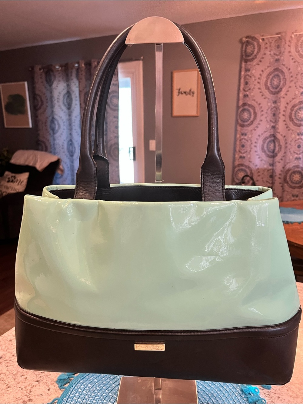 Kate Spade Elena Chelsea Park Coastline Satchel HAS Marks on Patent